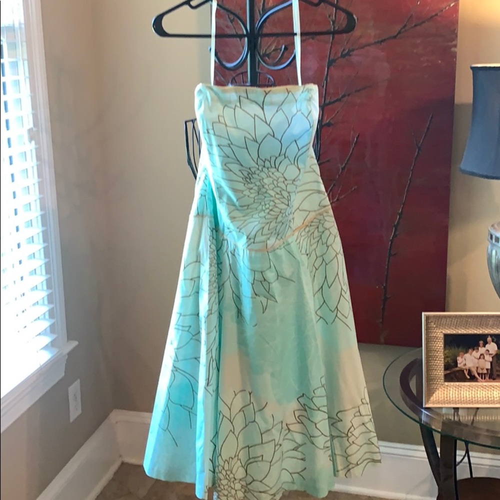 Authentic Elenenses strapless mint flare dress 👗